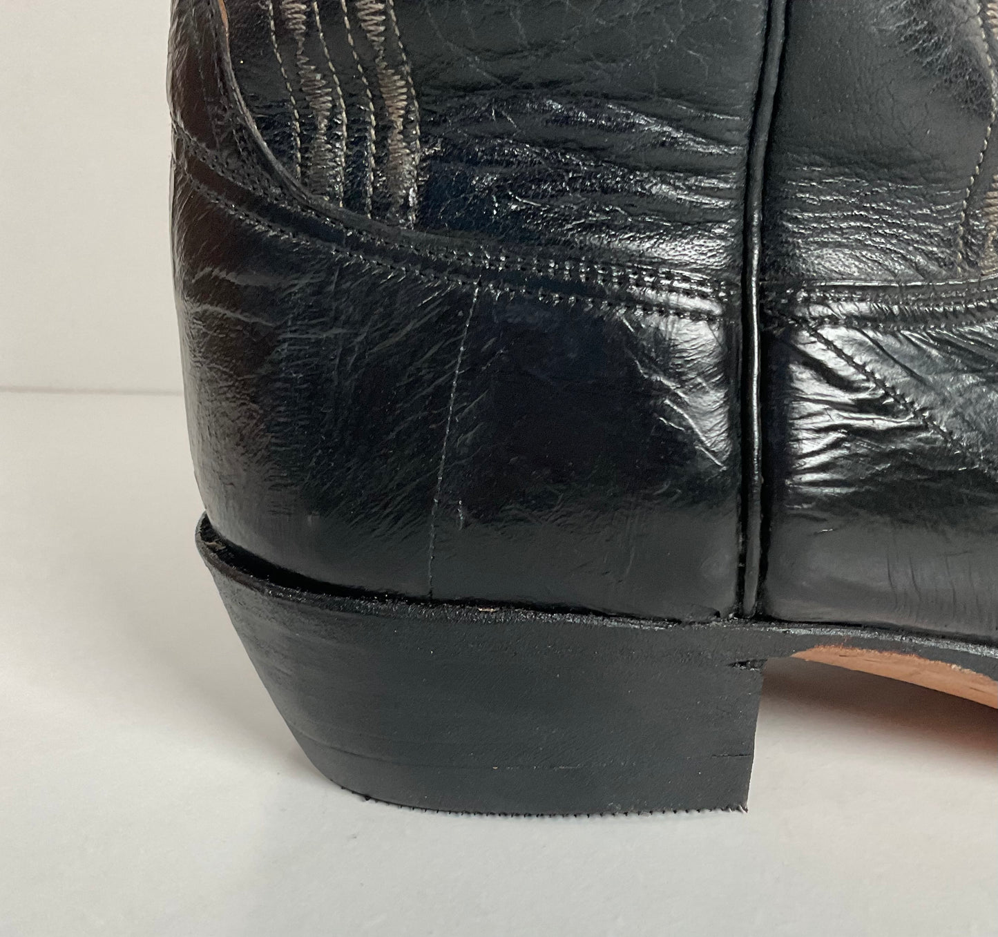 Lucchese San Antonio Exotic Eel Cowboy Boots 9 B Vintage French Toe