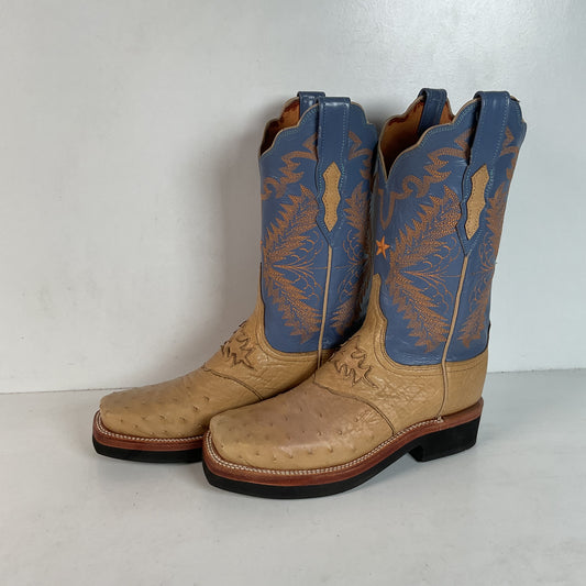 Lucchese 2000 Ostrich Quill Roper Boots | USA Made | Sand | Women’s 6.5 B
