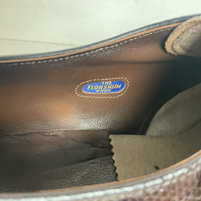 Vintage Florsheim Brown Derby Shoes 10 D Apron Toe