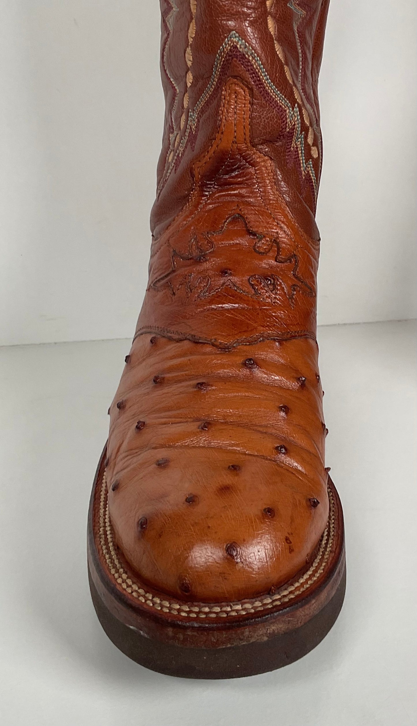 Lucchese 2000 Ostrich Quill Roper Boots | Crepe Sole | Exotic | Women’s 7.5 C