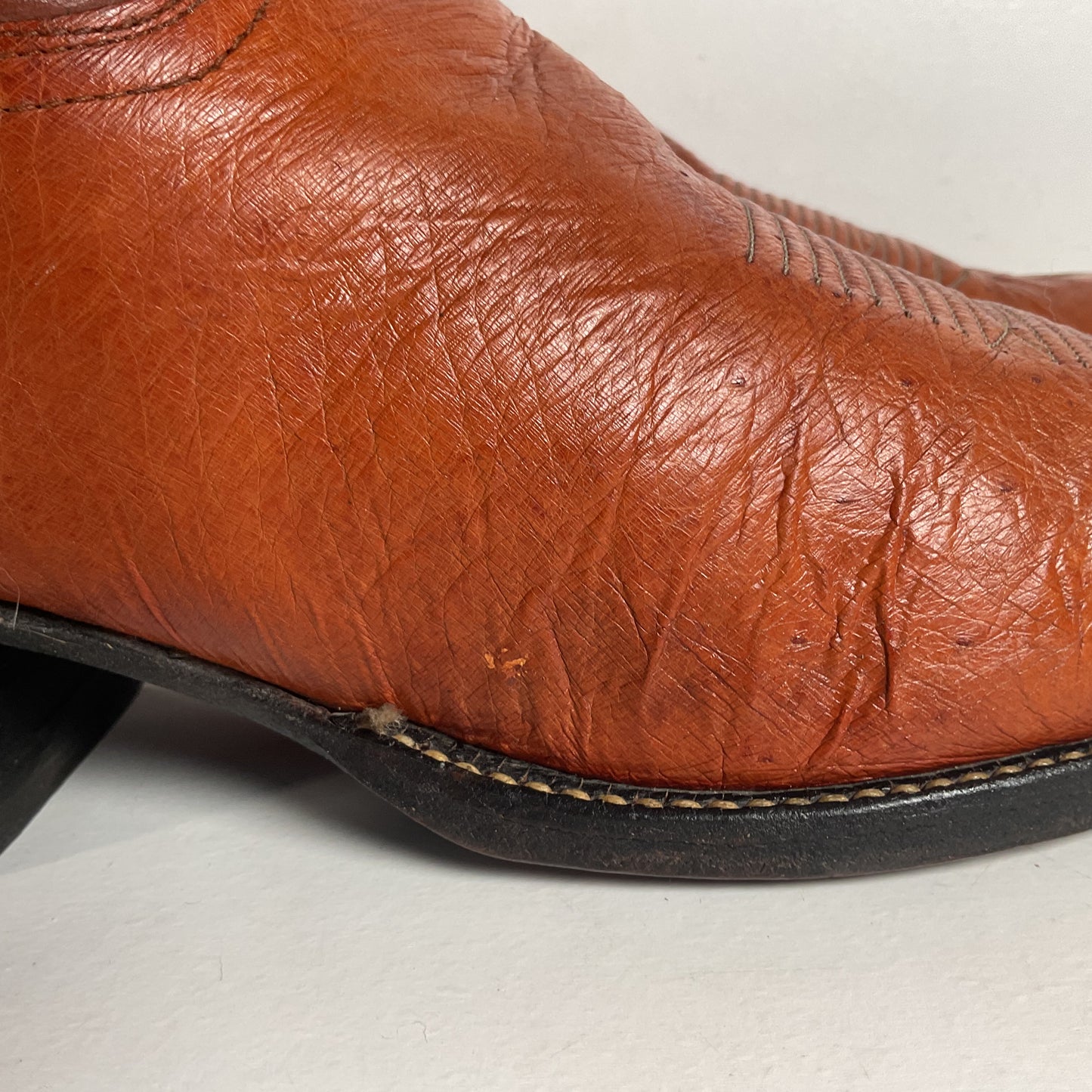 Vintage Tony Lama Smooth Ostrich Cowboy Boots | 1970s | Gold Label | Men’s 12 B
