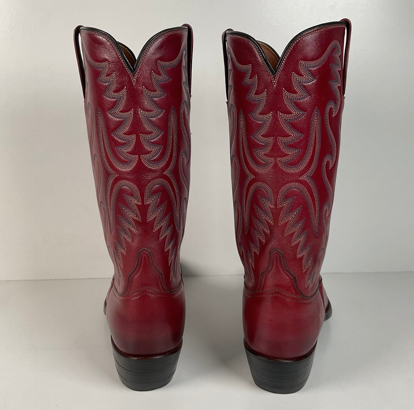 Vintage Lucchese San Antonio Cowboy Boots | Burgundy | Men’s 9 D