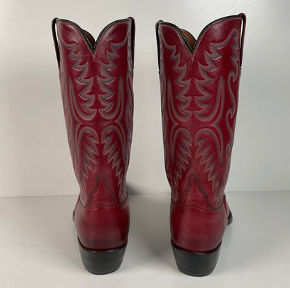 Vintage Lucchese San Antonio Cowboy Boots | Burgundy | Men’s 9 D