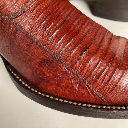 Vintage Hondo Cowboy Boots | Pieced Teju Lizard | Extra Wide | 10 EE