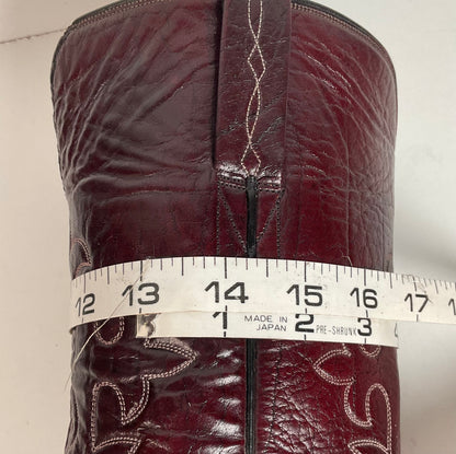 Lucchese San Antonio Black Cherry Ostrich Cowboy Boots Men’s 7.5 | Women’s 8.5
