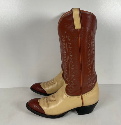 Vintage Tony Lama Urban Cowboy Boots | Lizard Wingtip | Gold Label | Men’s 9 B