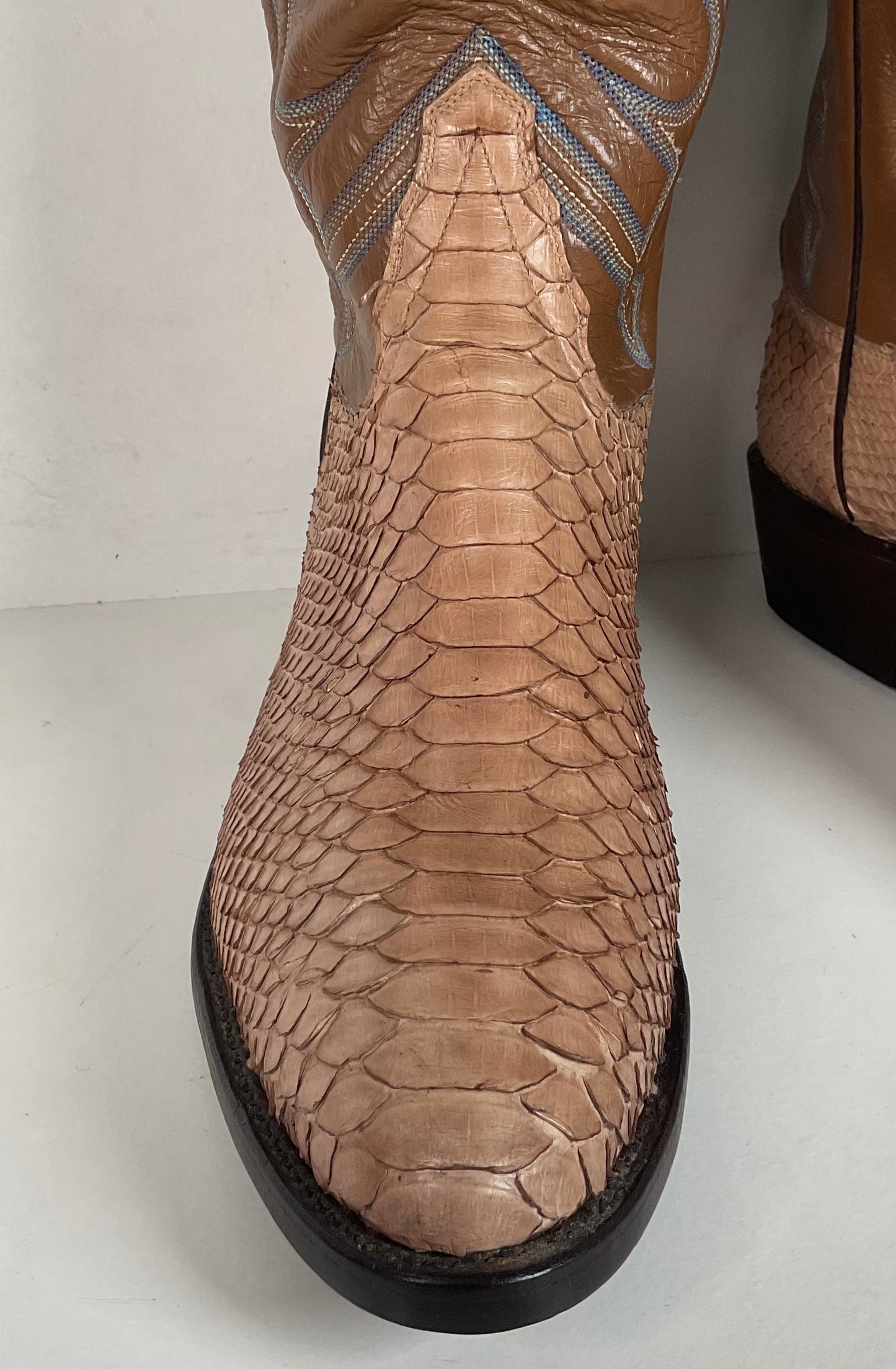 Vintage Tony Lama Python Cowboy Boots | Snakeskin | Gold Label | 10.5 D