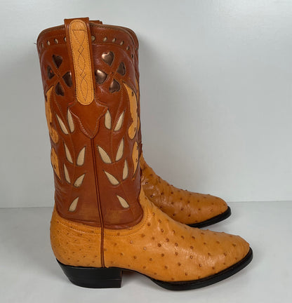 Cuadra Butterfly Cowgirl Boots | Tooled Ostrich Inlays | Exotic | Women’s 7