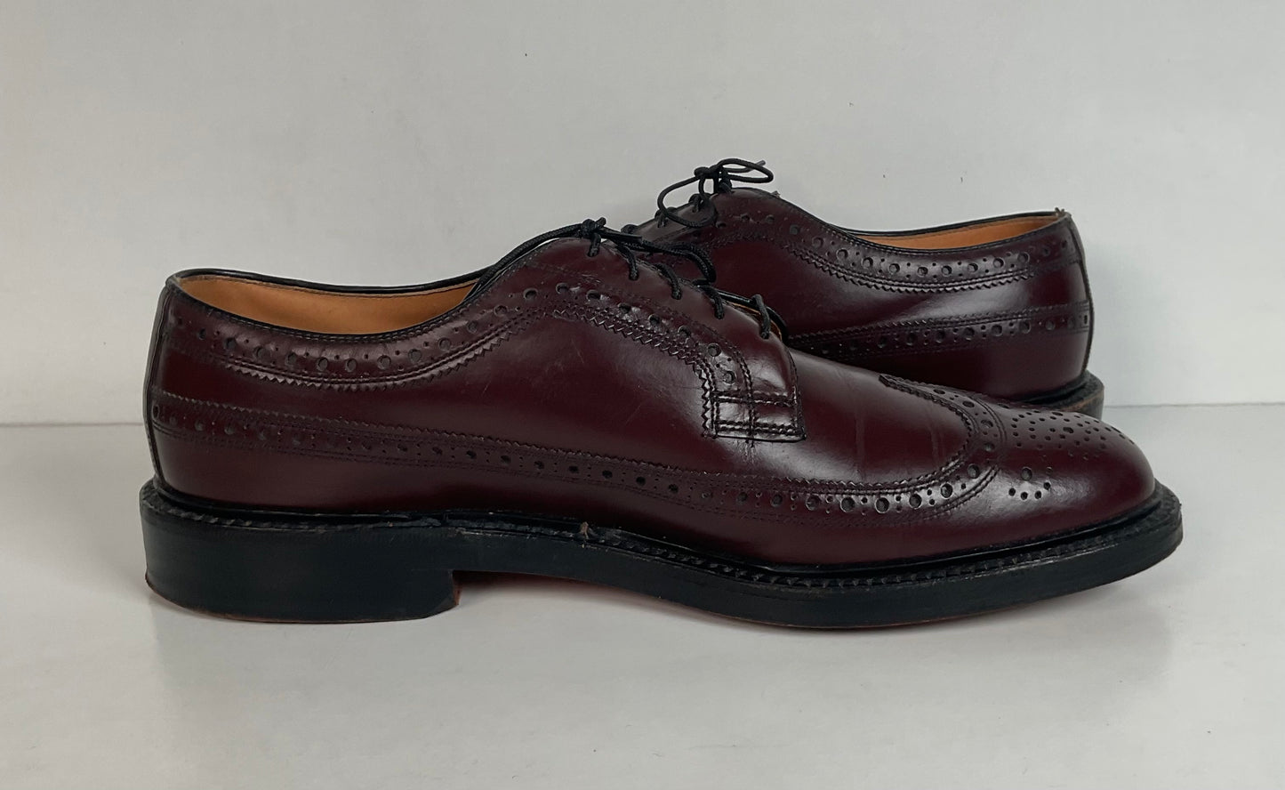 Nettleton Vintage Nettleton Cordovan Longwing Derby Shoes 10 C USA Made