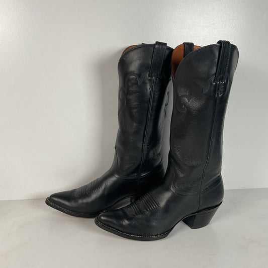 Vintage J. Chisholm Cowgirl Boots | Black Calf | USA Made | Women’s 8 M