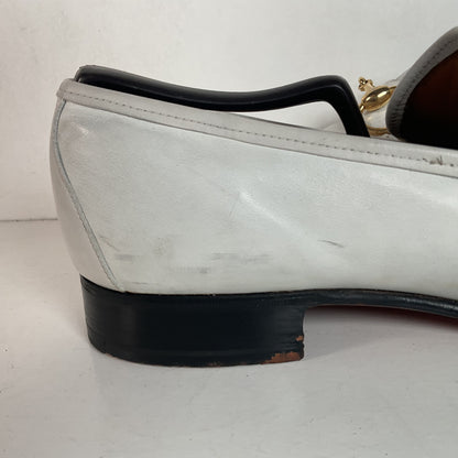 Vintage Johnston Murphy Aristocraft White Moccasin Loafers 10.5 Narrow USA Made