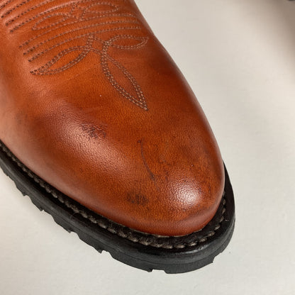 Tony Lama Classic Brown Cowboy Boots | Vibram Lug | 12 D
