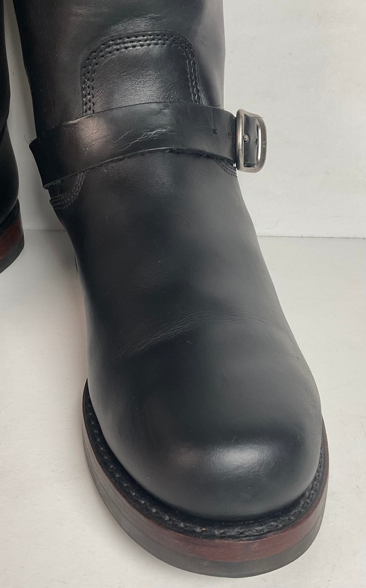 Frye John Addison Engineer Boots 11.5 M USA Made Black Calf