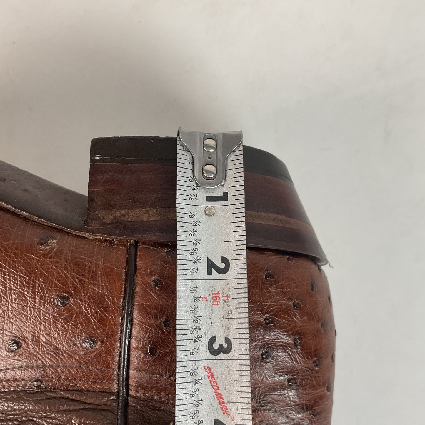 Vintage J Chisholm Exotic Full Quill Ostrich Cowboy Boots 8 D Brown USA Made