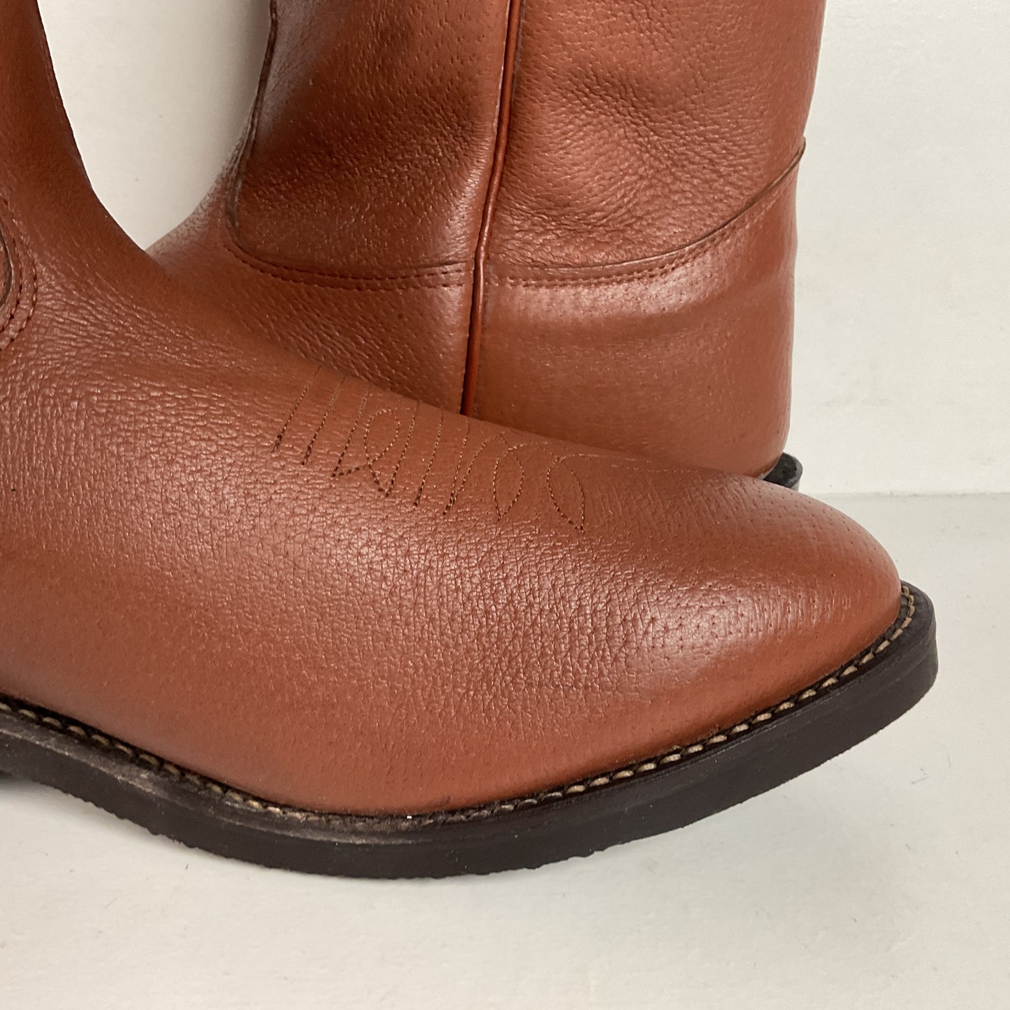 Vintage Nocona Pig Skin Cowboy Boots | Rust Brown | USA Made | Men’s 10 EEE