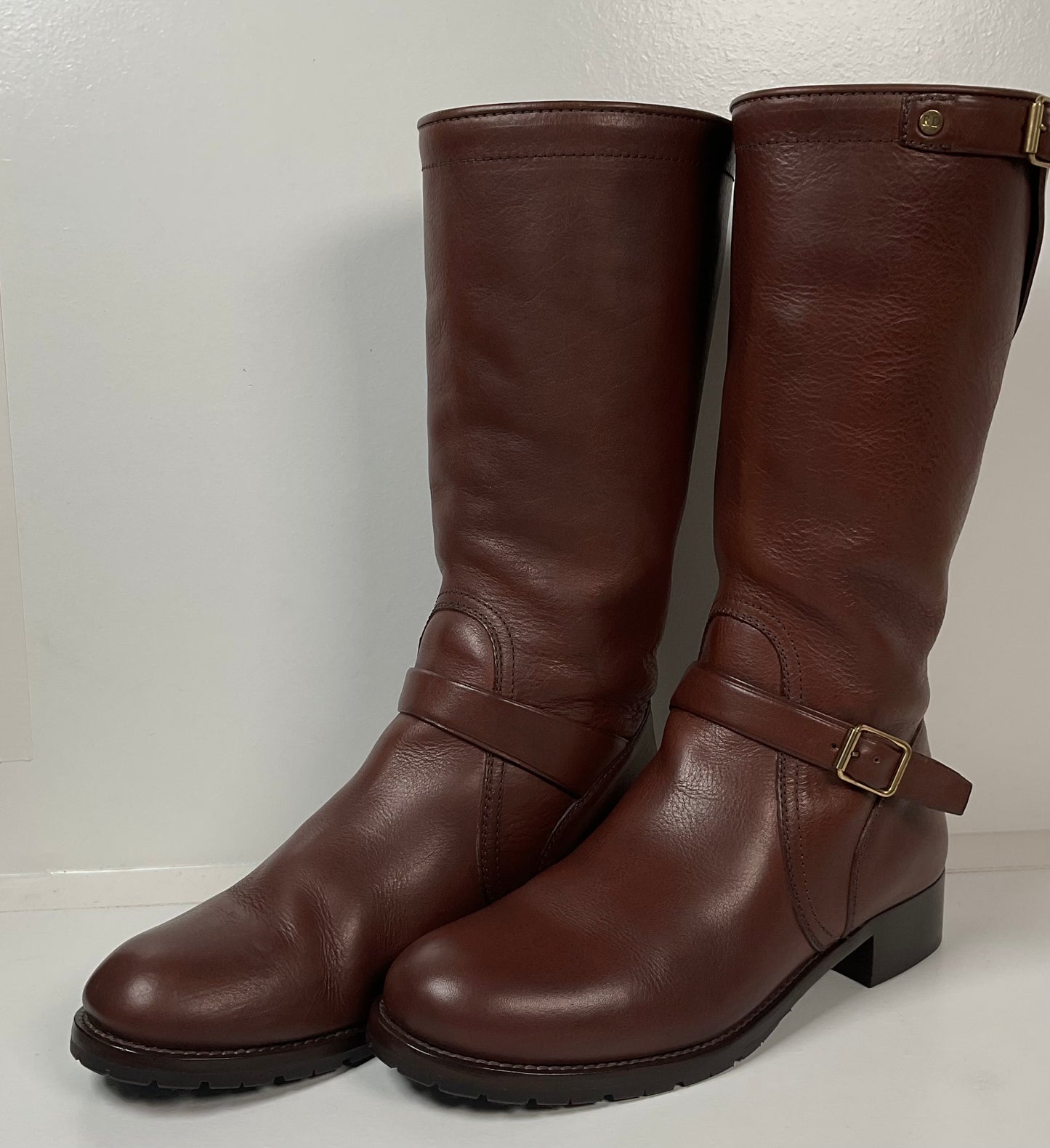 Ralph Lauren Purple Label Riding Boots 8.5 B Chilton Dark Oak Burnished