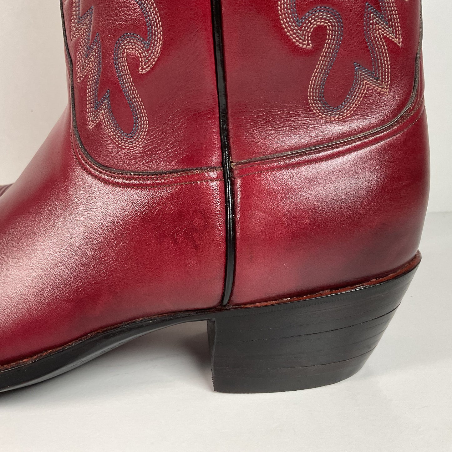 Vintage Lucchese San Antonio Cowboy Boots | Burgundy | Men’s 9 D