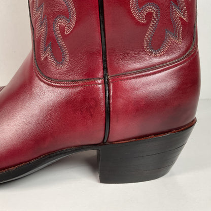 Vintage Lucchese San Antonio Cowboy Boots | Burgundy | Men’s 9 D