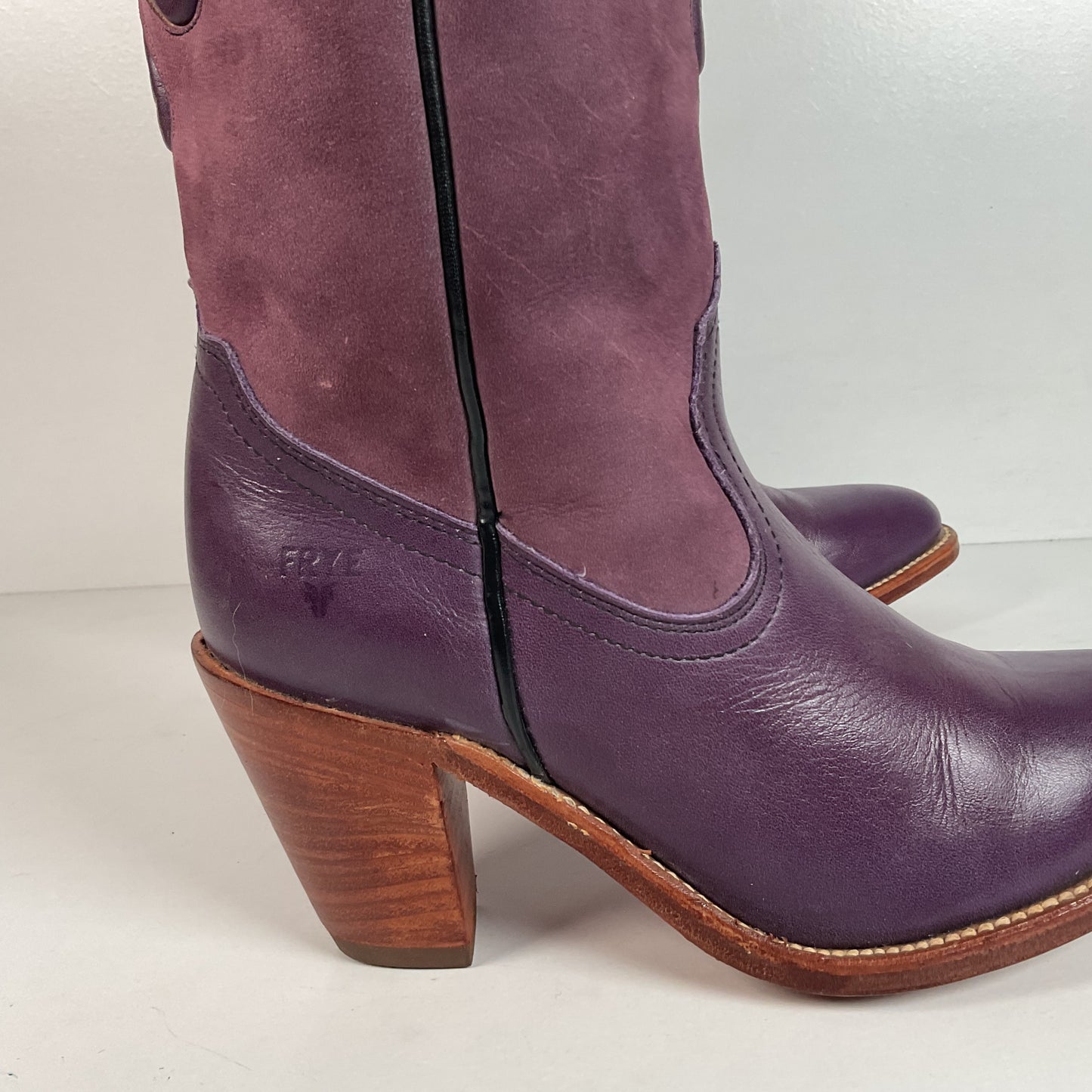Vintage Frye Cowgirl Boots | Bear Claw | Purple | USA Made | Women’s 6.5 B