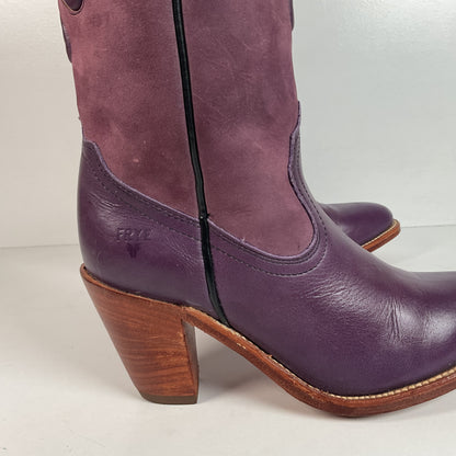 Vintage Frye Cowgirl Boots | Bear Claw | Purple | USA Made | Women’s 6.5 B