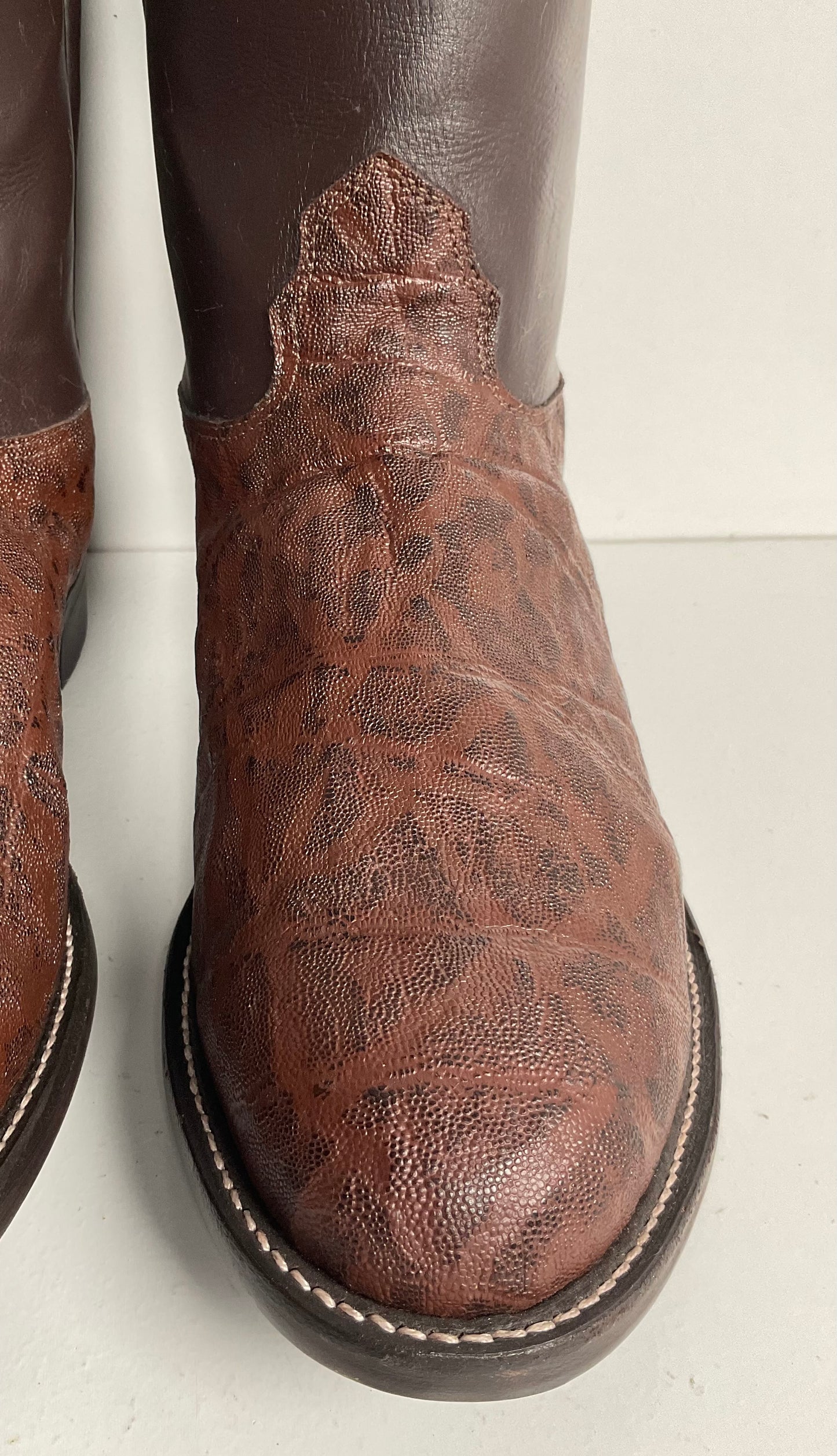 Vintage Larry Mahan Elephant Roper Cowboy Boots 10.5 E Exotic