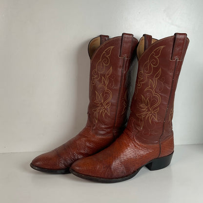 Vintage Justin Turkey Quill Cowboy Boots 9.5 D Gallapava