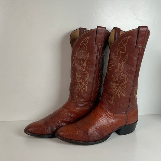 Vintage Justin Turkey Quill Cowboy Boots 9.5 D Gallapava