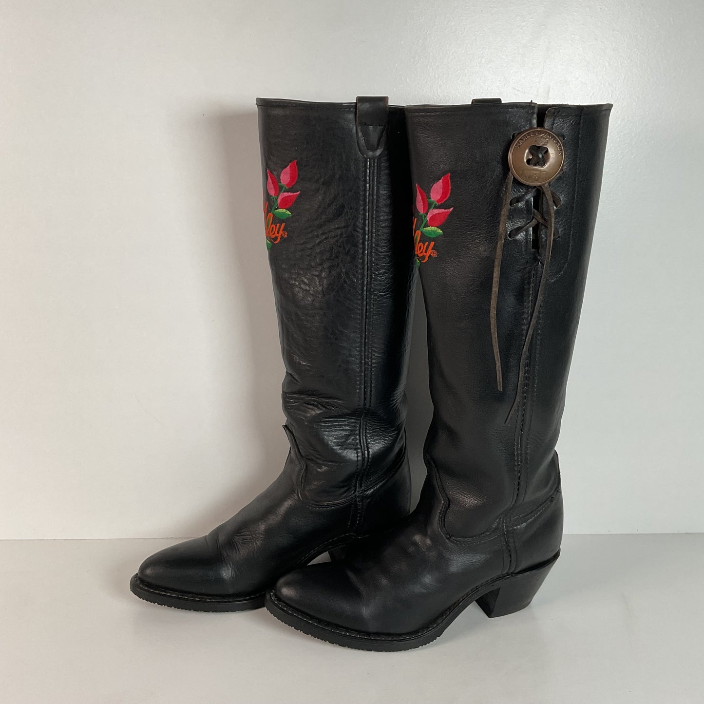 Lady Harley Davidson Motorcycle Boots | Tall | USA Made | Black | Women’s 7 M