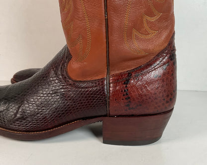Vintage W.B. Masterson Wrangler Cowboy Boots 12 B (Narrow) Dress Lizard Cut