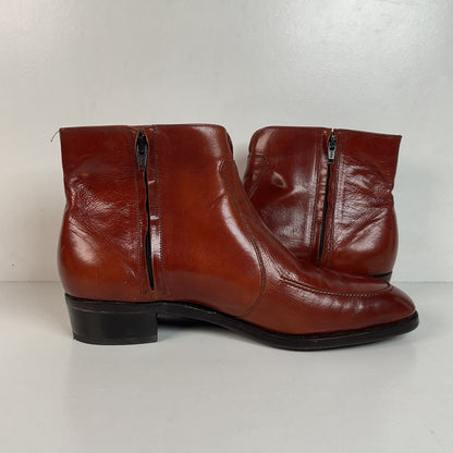 Vintage Florsheim Beetle Boots | Chelsea Style | Burnished Brown | Men’s 11 D