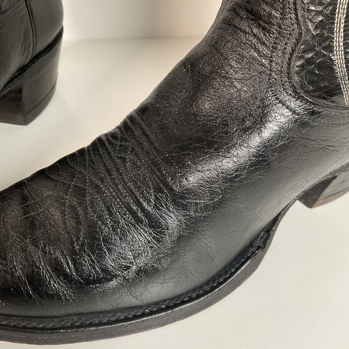 Vintage Nocona Caribou Buckaroo Cowboy Boots | Exotic | Black | Men’s 9.5 D