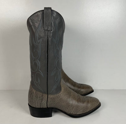 Vintage J. Chisholm Bullhide Cowboy Boots | USA Made | Grey | Men’s 8.5 D