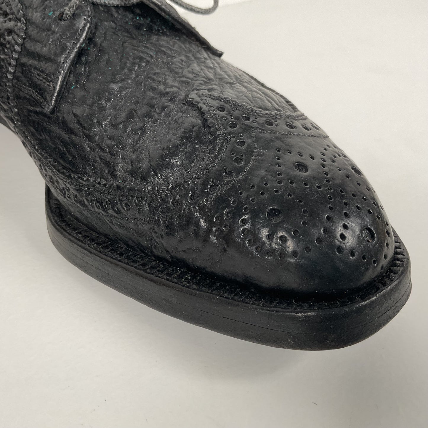 Vintage Florsheim Imperial Derby Shoes | Kenmoor | Exotic Shark | Men’s 8 C