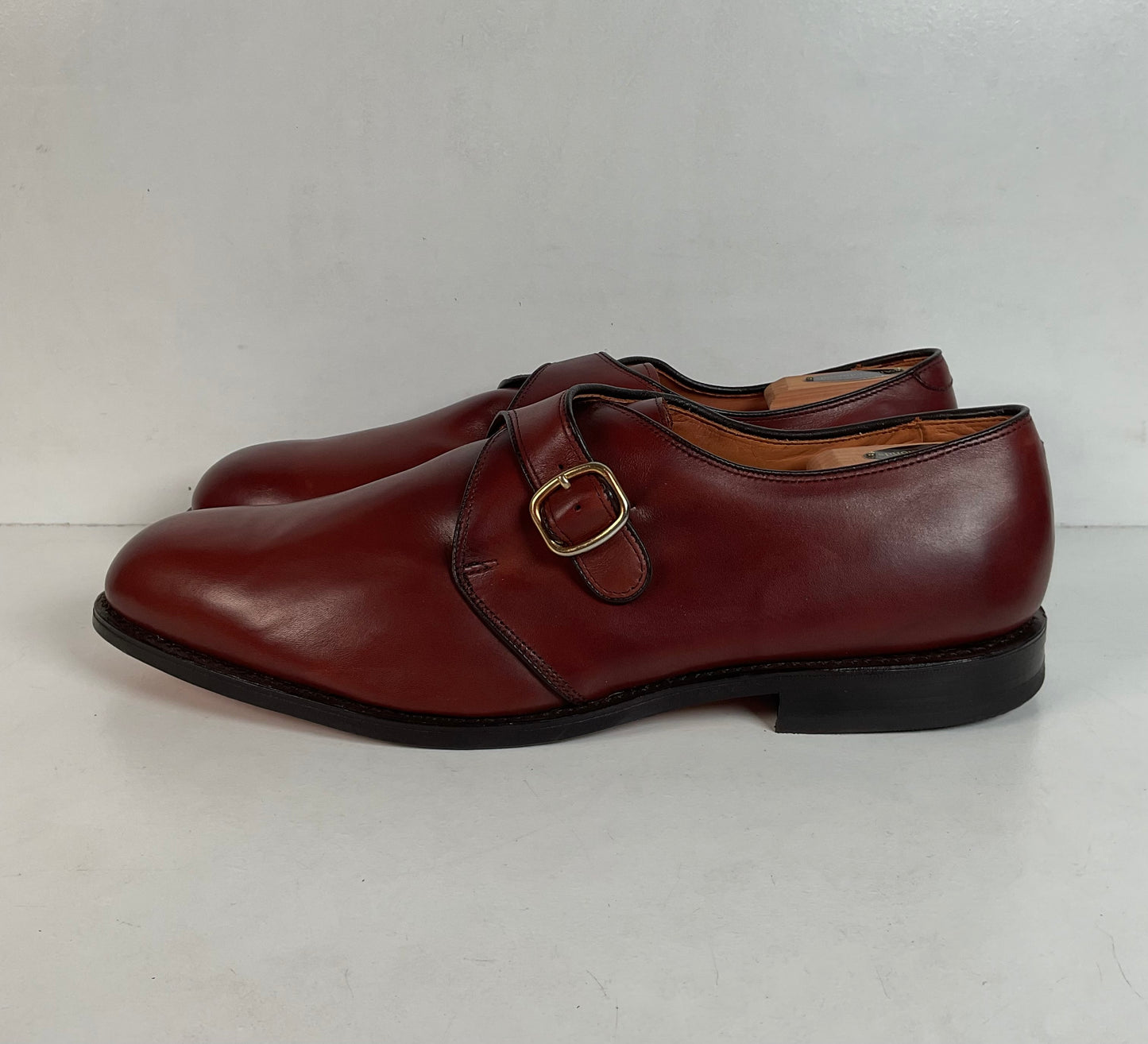 Allen Edmonds Garner Monk Strap Loafers 15 D USA Made Burnished Calf Skin