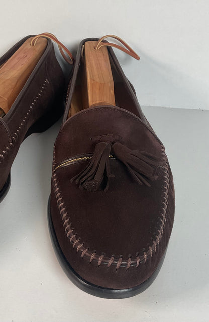 Magnanni Suede Tassel Loafers | Chocolate Brown | 10.5 M