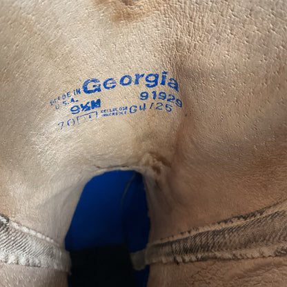 Vintage Georgia Western Work Boots 9.5 Thick Hide USA Made