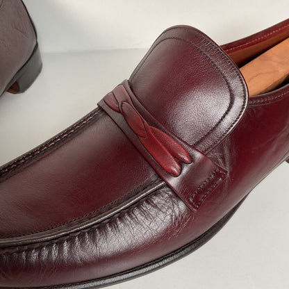 Vintage Wright Loafers | Hand Sewn Moccasins | Burgundy | Men’s 12 C