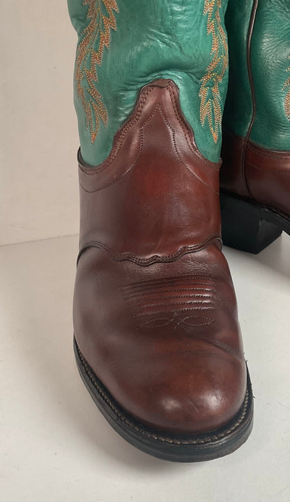Olathe Tall Top Cowboy Boots 9.5 D USA Made Buckaroo