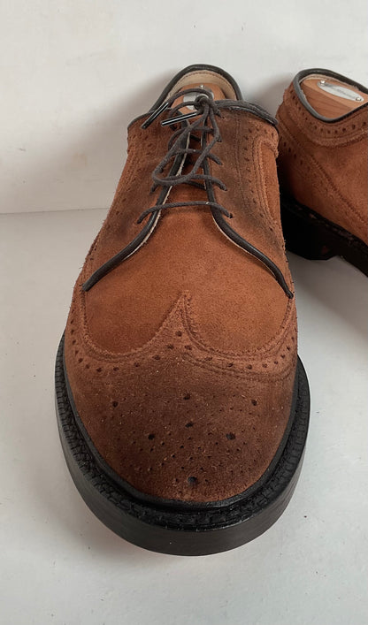 Vintage Allen Edmonds Suede Derby Shoes  11 D Long Wing Gunboat