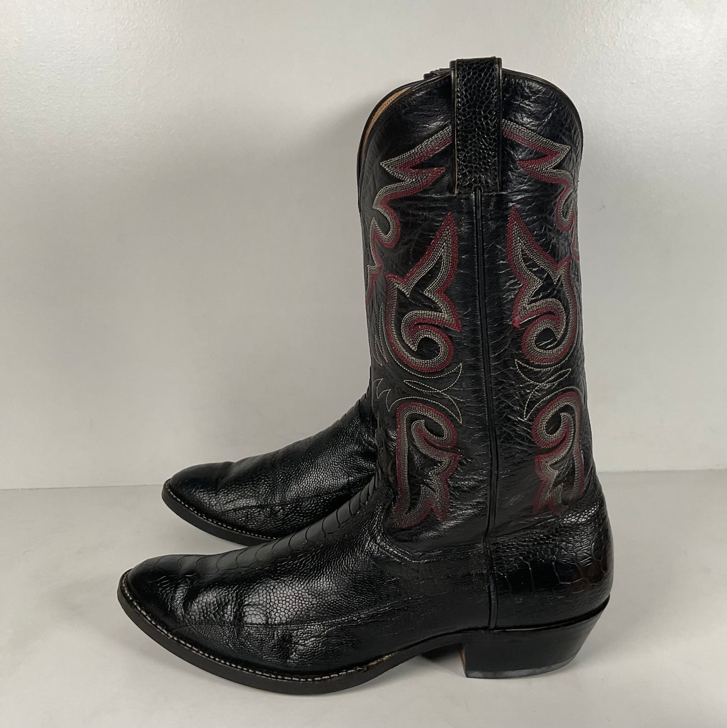 Vintage Panhandle Slim Ostrich Leg Cowboy Boots | Exotic | Black | Men’s 12 D