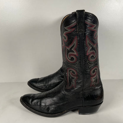 Vintage Panhandle Slim Ostrich Leg Cowboy Boots | Exotic | Black | Men’s 12 D