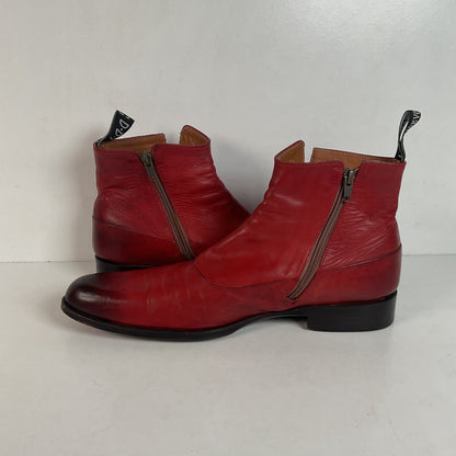 John Fluevog Twin Turbine Zipper Boot | Red Spat | Men’s 10