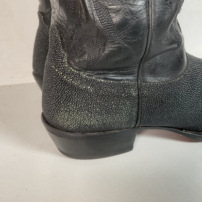 Nocona Exotic Stingray Cowboy Boots 9 D USA Black