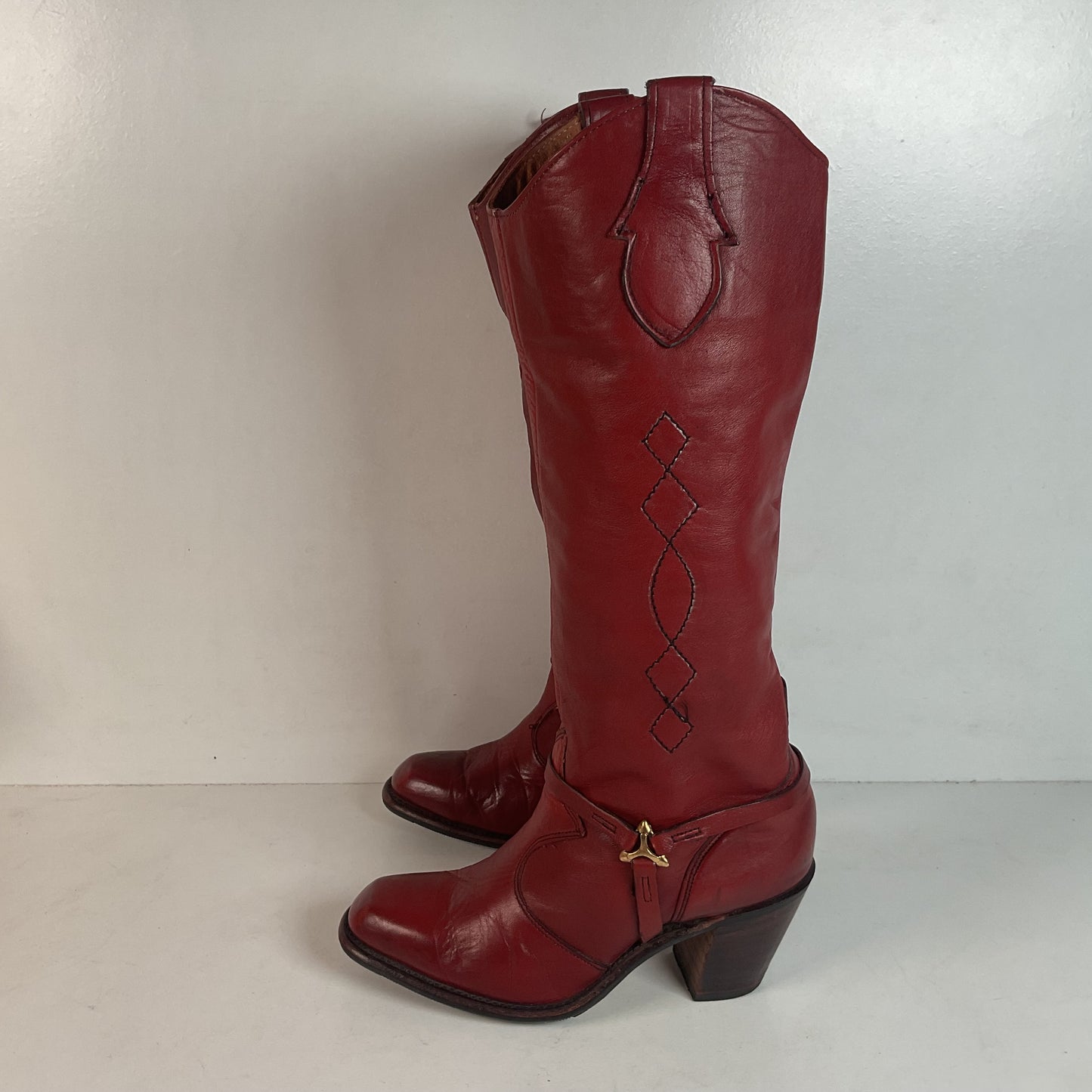Vintage Wrangler Women’s Tall Harness Boots 7 M USA Made