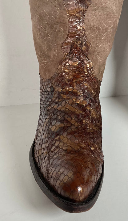 Vintage Dan Post Anaconda Cowgirl Boots | Metallic | USA Made | Women’s 7.5 M