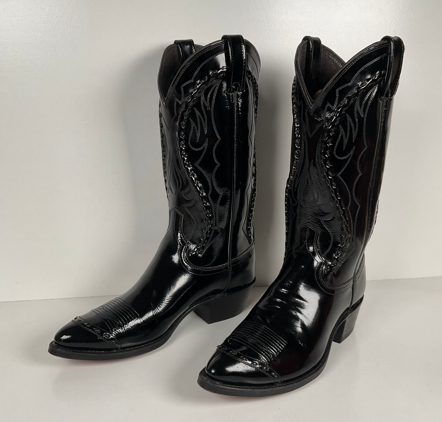 Dan Post Patent Leather Cowboy Boots | Buck Lace | Men’s 9 D