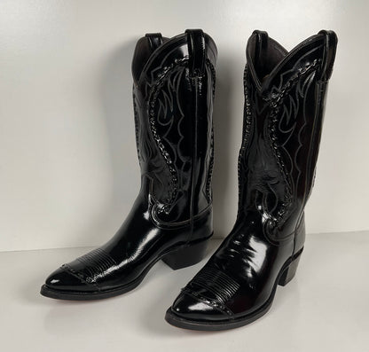 Dan Post Patent Leather Cowboy Boots | Buck Lace | Men’s 9 D