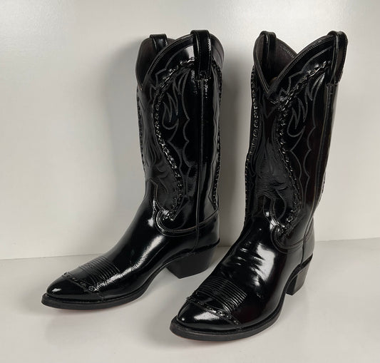 Dan Post Patent Leather Cowboy Boots | Buck Lace | Men’s 9 D