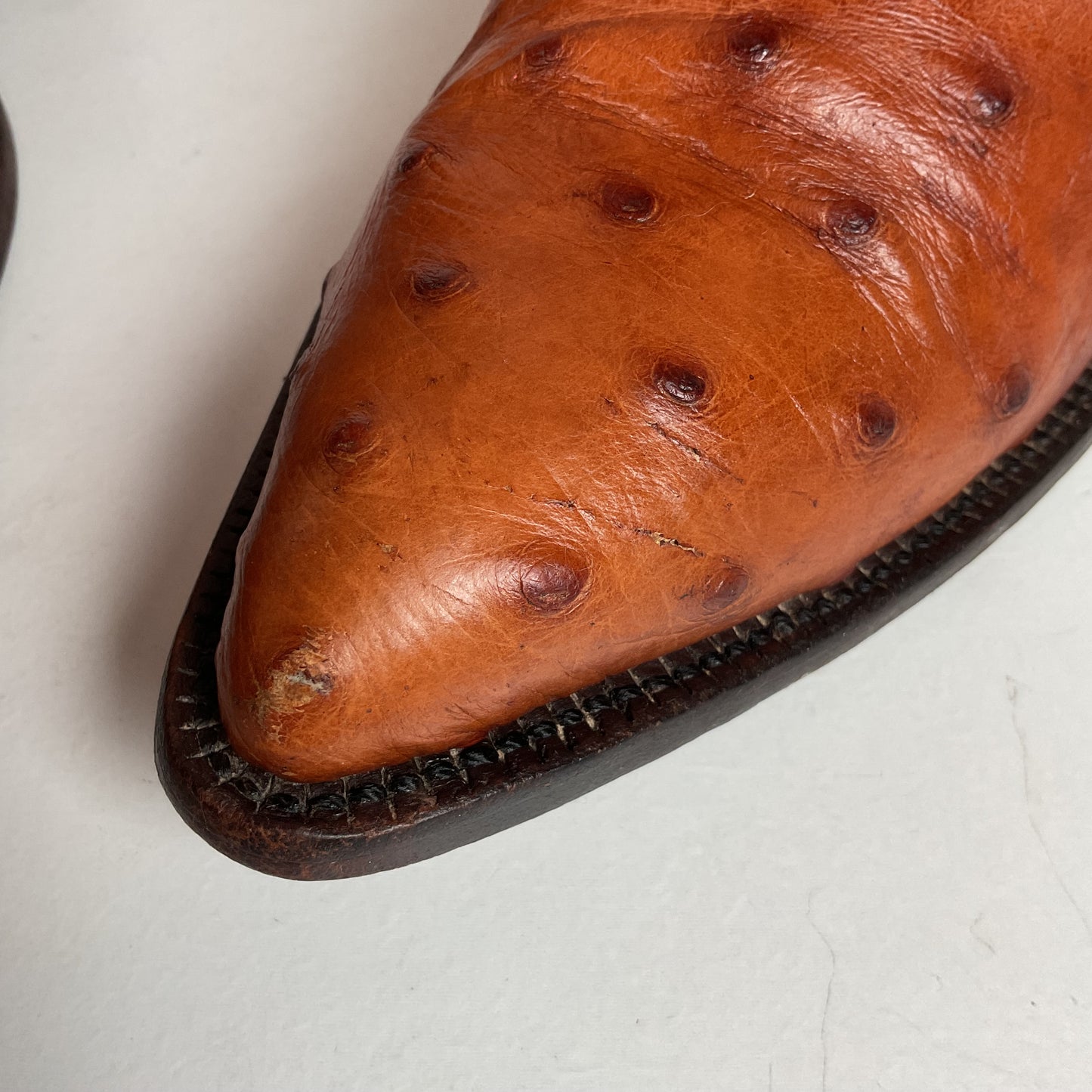 Custom Full Ostrich Quill Cowboy Boots 10 Wide Exotic Mule Ear