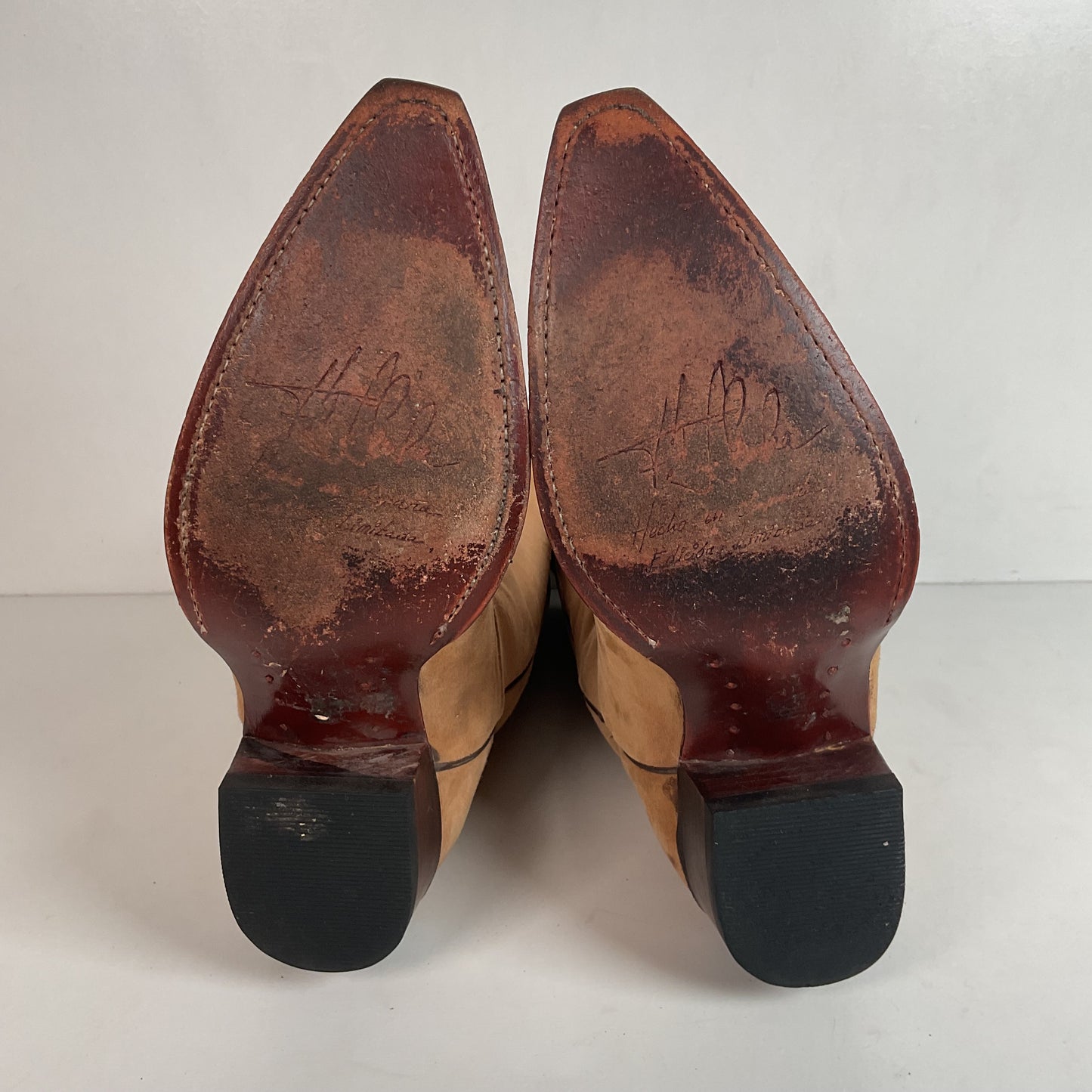 F. H. Senka Cowgirl Boots 8.5 US Nubuck Suede Snip Toe